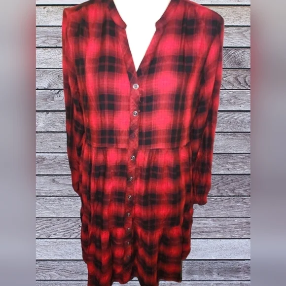 Knox Rose Buffalo Shirt Dress - Picture 2 of 7